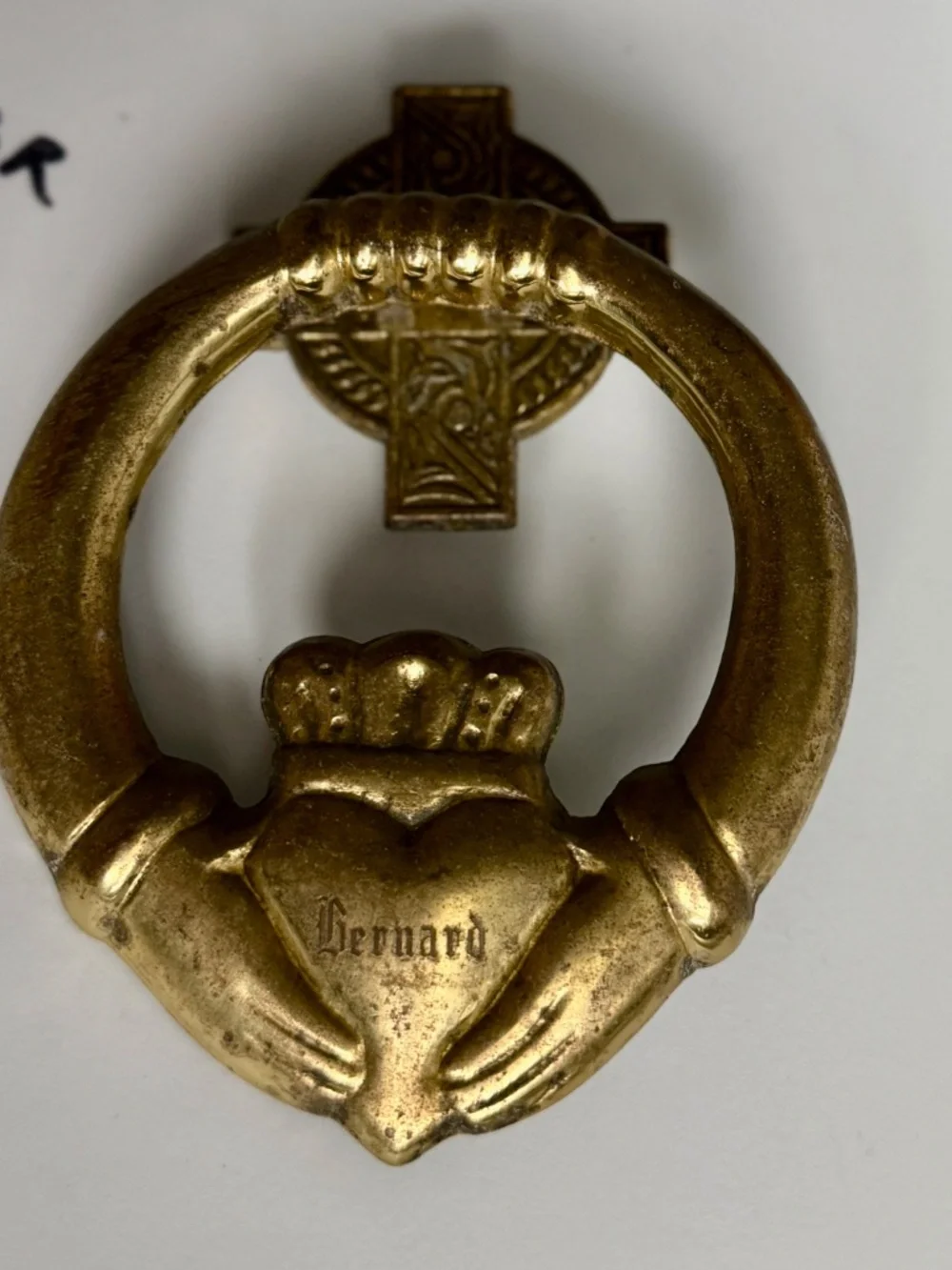 Brass Door Knocker Claddah Hands and Heart Vintage